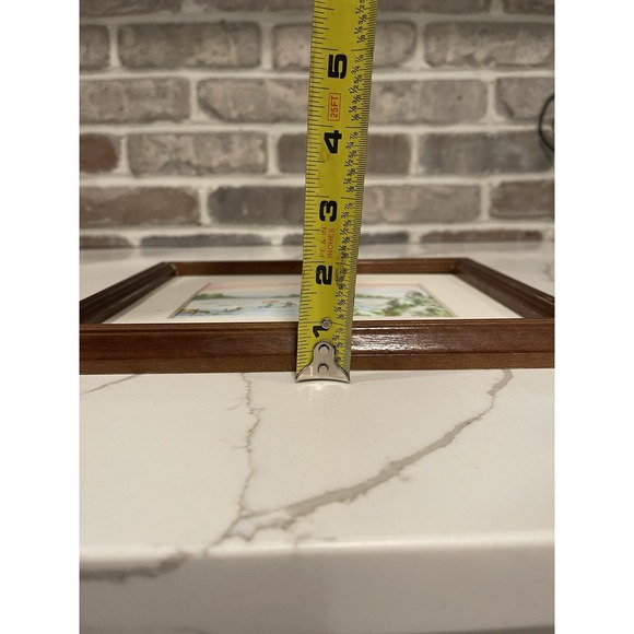 Vintage Framed Watercolor Art Painting Winter Scene Snow Signed CH 2002 Matted - Picture 10 of 16